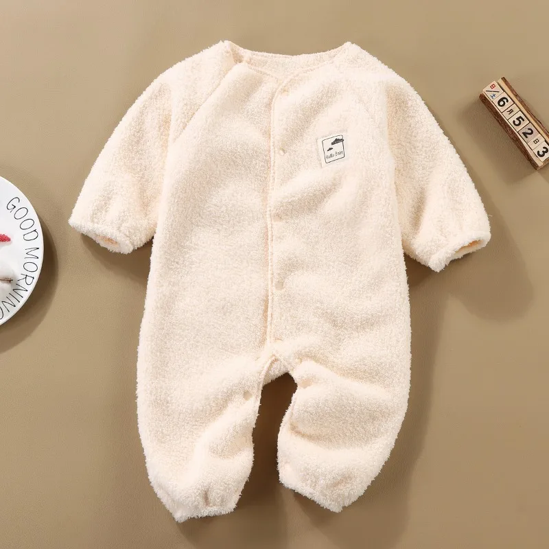 Newborn Baby Autumn Winter Rompers Infant Jacket For Girls Jumpsuit For Boys Soft Flannel Bebe Romper Baby Clothes 0-24 Month kids jackets baby jumpsuit
