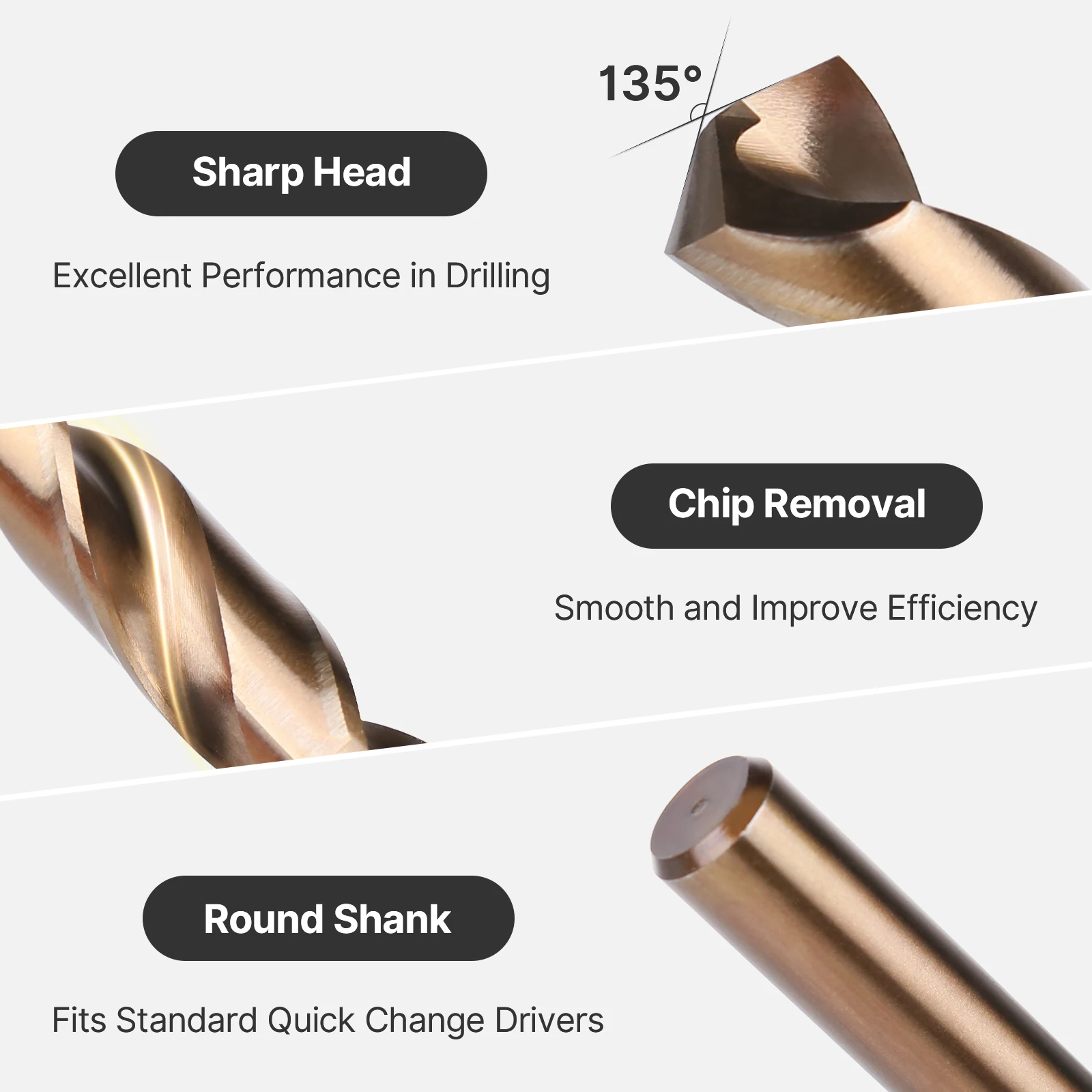 HSS M35 Twist Drill Bits 3.0-13mm Straight Shank Hole Saw for Stainless Steel Aluminum Iron Wood Plactic Metal Drills