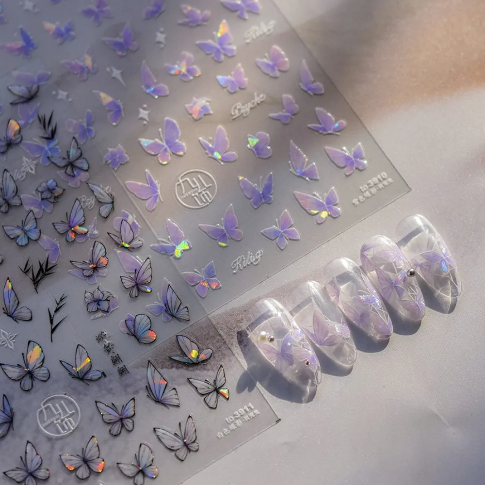 

3D Blue Butterfly Nail Art Stickers Colourful Nail Self-Adhesive Strips Nail Art Stickers Nail Art Stickers Nail Art Accessories