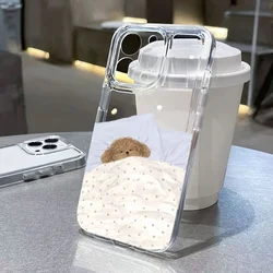 schattige cartoon kat hond stel zachte telefoonhoesje