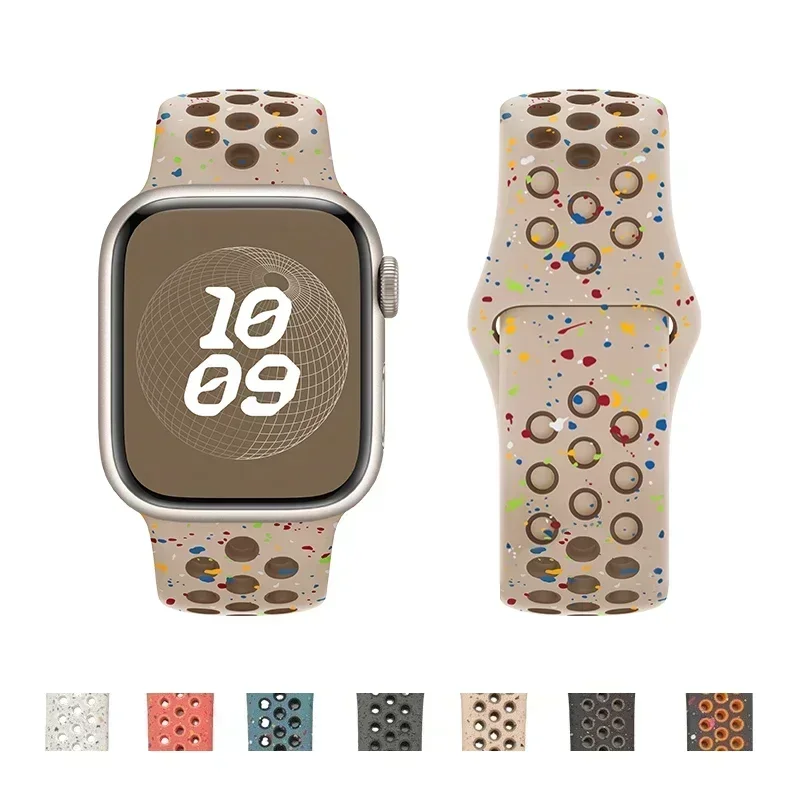 애플 울트라 2 용 오리지널 실리콘 시계 스트랩, 49mm 스포츠 고무 밴드, 아이워치 시리즈 9 8 7 6 SE 4 3 2 45mm 44mm 42mm 41mm