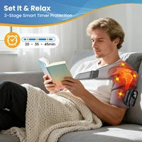 New Magnetic Remote Shoulder Massager,Cordless Heating,  4 Motors Vibration Massage,Timer Hot Compress Shoulder Pad,Muscle Relax 5