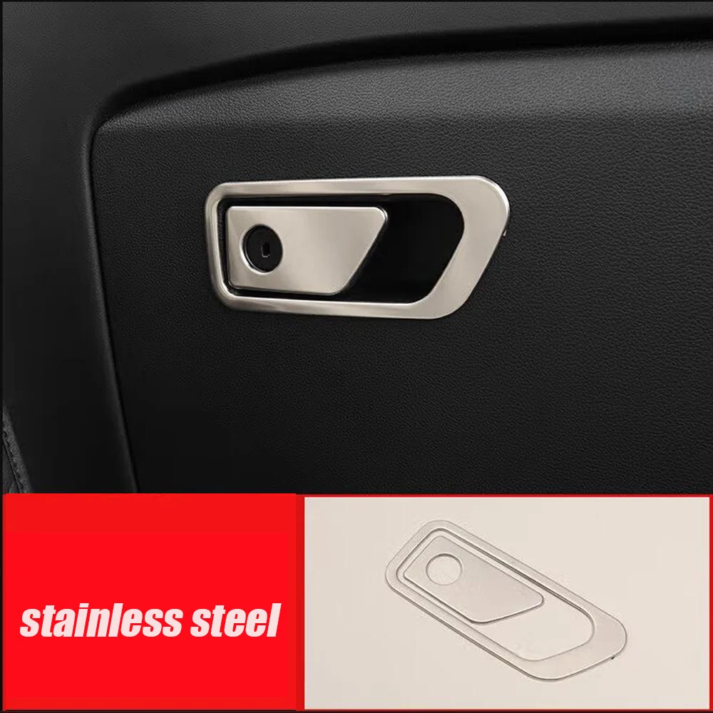 

For Ford Explorer 2020 2021 2022 stainless carbon Car copilot glove Box handle bowl panel frame Cover Trim Car Accessories