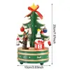 Wooden Christmas Music Box Rotating Mechanism for Music Box Holiday Desktop Christmas Music Box Figurine for Living Room Party 5