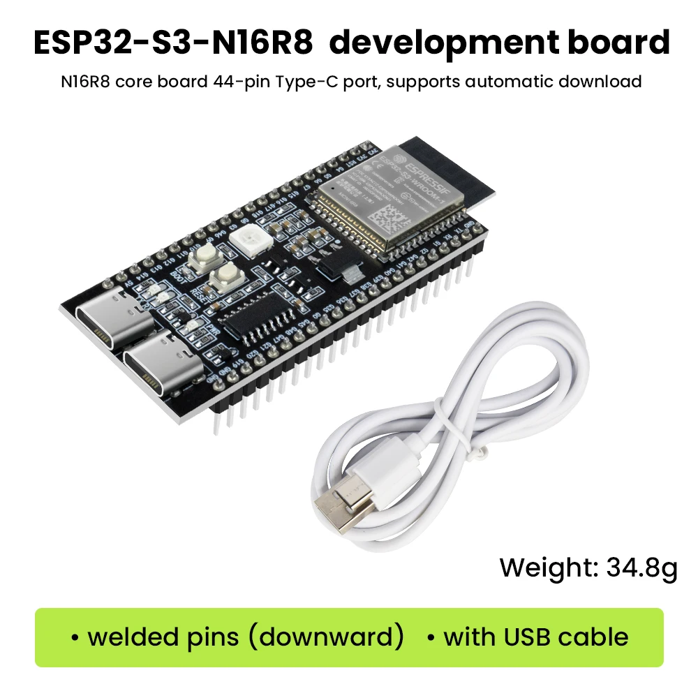ตัวเลือกสินค้า บอร์ดพัฒนา ESP32-S3 44 Pin Wi-Fi Bluetooth สำหรับ Arduino