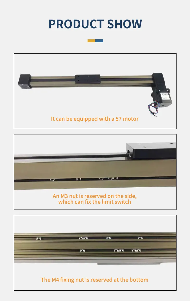 MF40 Versiegelter Synchronriemen Elektrischer Schiebetisch Lineare Führungsschiene Schiebemodul Aluminiumlegierungssatz für CNC-Übertragungsteile – Detail 4