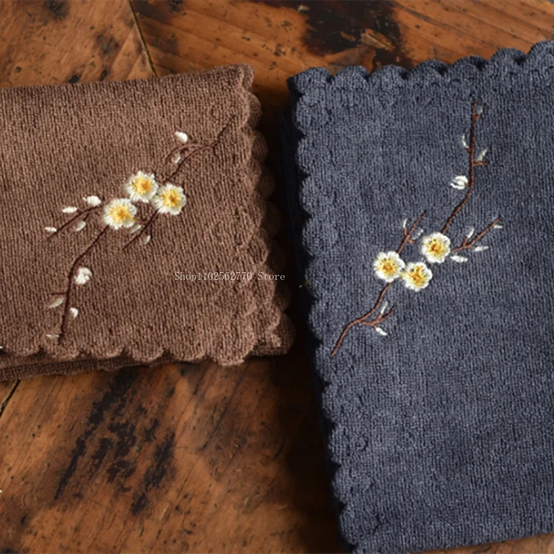 Zen Hand Embroidery Style Square Incense Towel 30*30cm Incense with Thickened DIY Burner Tea Ceremony Cleaning Tools