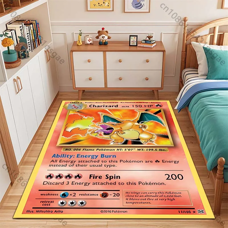 Janpan Pok&eacute;mon Cards Charizard Squirtle Bulbasaur Pirnt Carpet Room Decor Children Crawling Mat Living Room Area Rug Floor Mat