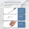 White Nano Stainless Steel Kitchen Sink Double Waterfall Integrated Digital Display Faucet Set Soap dispenser Cup Washer Crane 5