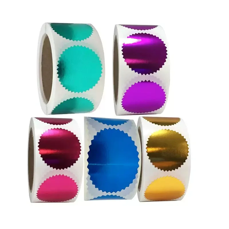 color Embosser Sticker Embossing Stamp Customize Blank Embosser Seal labels Business Sticker Reward Party Favors 250pcs/Roll