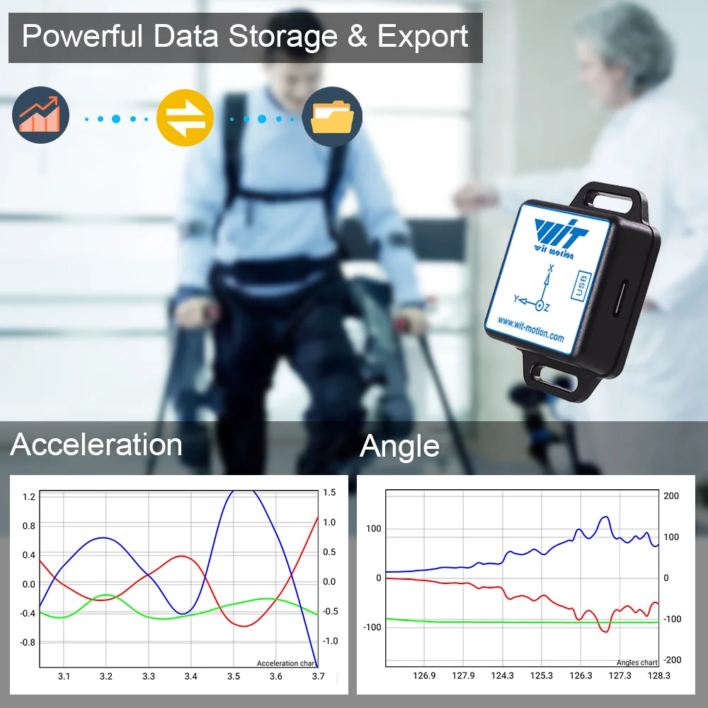WitMotion WT901BLECL BLE 5.0 Low-consumption 3 Axis Accelerometer+Gyroscope+Magnetometer MPU9250 IOS/Android 50meters range 9 axis sensor