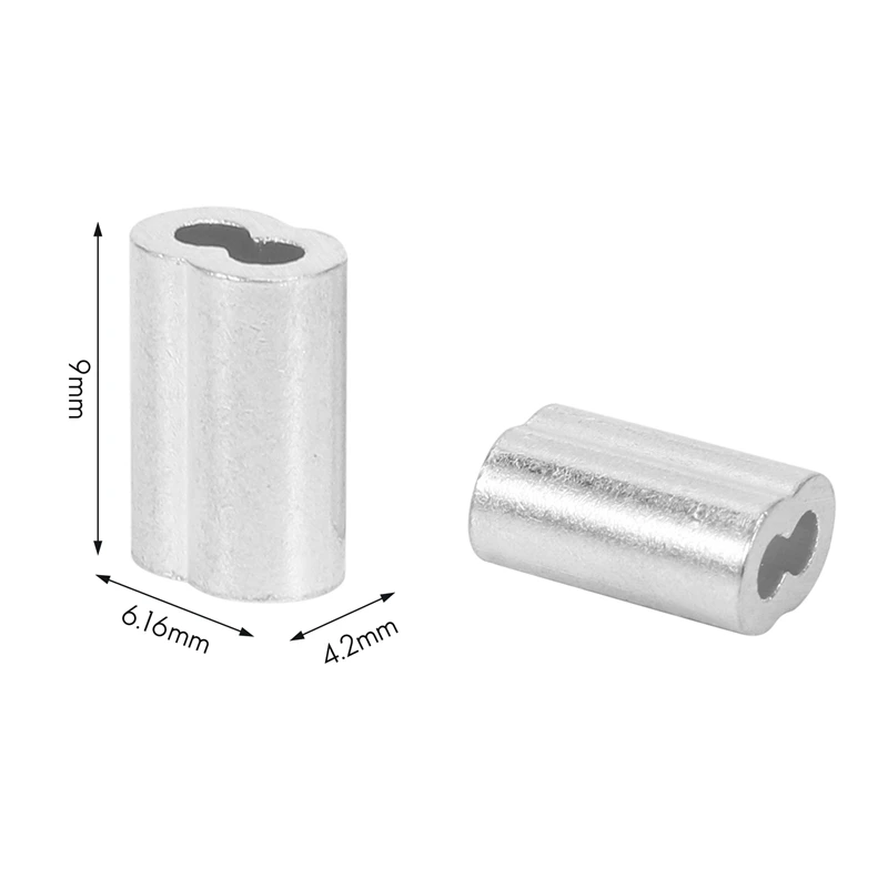 200PCS 1/16 Inch Cable Ferrule Set Aluminum Alloy Crimping Loop Sleeve For Wire Rope 6