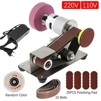 Mini Electric Belt Sander Polishing Machine Multifunctional Grinder Belt Sander 7 Gears Adjustable Cutter Edges Sharpener 1
