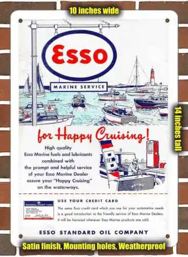 

Металлический знак 1951 Esso Marine Products- 10x14 дюймов