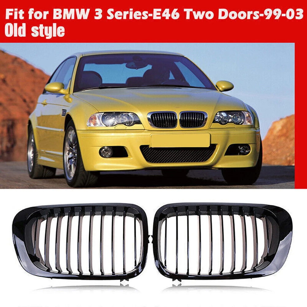 

2Pcs Front Kidney Grill Grille Left Right 51138208685 51138208686 Compatible For 3 Series E46 Coupe 98-01