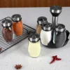 1/7pcs Spice Jar Set Rack Glass Organizer Rotating Glass Seasoning Sugar Pepper Bottles Salt Shakers Holder Kitchen Storage Rack 5