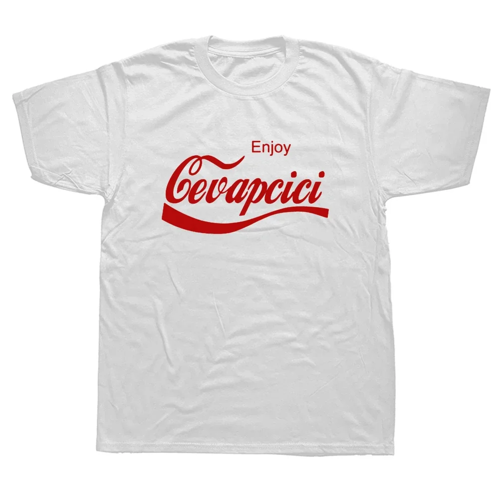 Genießen Sie Cevapcici Red T Shirt Print für Männer Baumwolle New Cool Tee Cola Parodie Retro Vintage Balkan Kroatien Serbien Mazedonien Cevape
