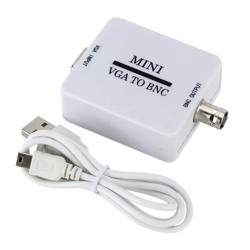 Mini HD VGA to BNC Video Converter Convertor Box Composite VGA to BNC Digital Switcher Box Video 1080P Converter Support NTSC