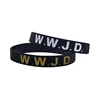 1 PC What Would Jesus Do WWJD Silicone Bracelet 1/2 Inch Wide Christian Bible Verse Wristband Black 1