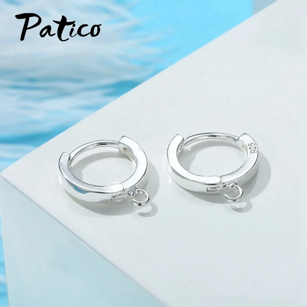 Handmade Women DIY Making Jewelry 1 Pair New Design 925 Sterling Silver Hoop Earrings Findings Accessory Mujer - 3
