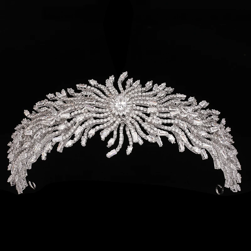 

Tiara and Crown HADIYANA Vintage Gorgeous Bridal Wedding Party Hair Accessories Party High Quality Zircon BC6481 Haar Zubehör