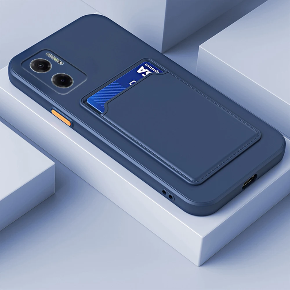 Per Xiaomi Redmi Note 11E custodia con slot per schede portafoglio paraurti quadrato cover posteriore in silicone morbido readmi Redmy Red mi note11e note_voghion.com