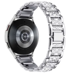 Elegant Diamond Band Bracelet - Premium Watch Strap for 22mm (Silver)