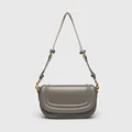 Long pure leather gray
