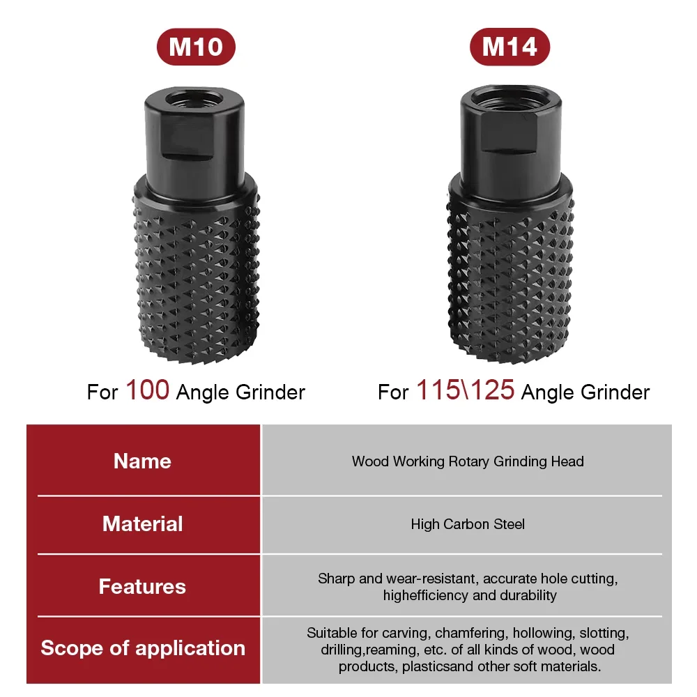 M10/M14 Round Grinding Head Rotary Grinder High Carbon Steel Hole Opener For Metal And Wood Carving/Polishing/Engraving
