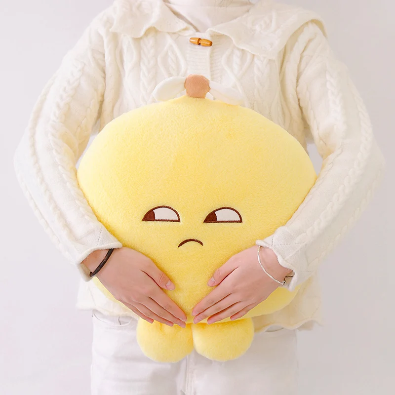 노란색 레몬 봉제 과일 베개, 박제 감정, 부드러운 피규어 시트 쿠션, 소파 의자 장식, 생일 선물, 50cm