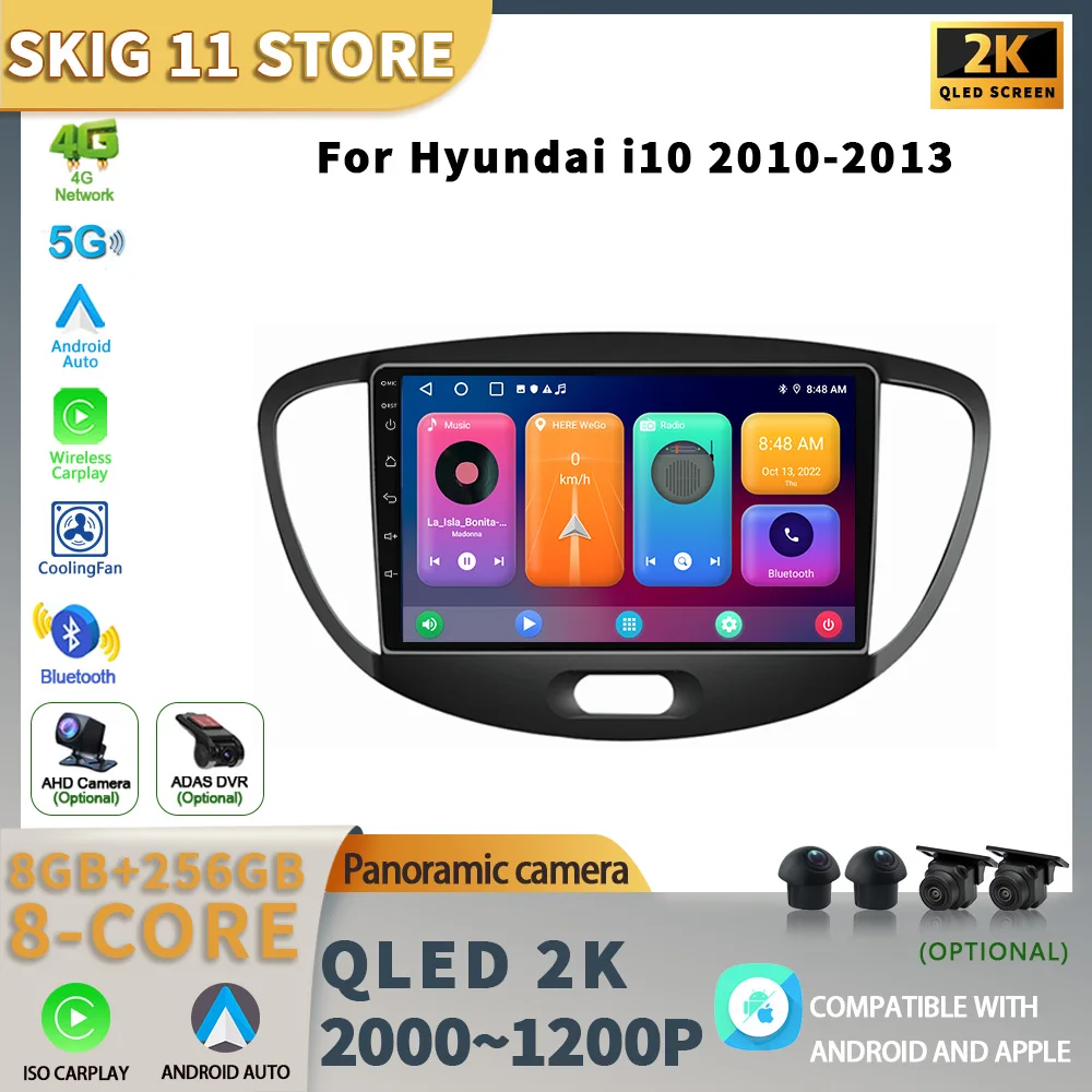 

Android 13,0 для Hyundai i10 2010 - 2013 автомобильное радио, мультимедийная навигация, автомобильная интеллектуальная система GPS Carplay BT, Радио экран