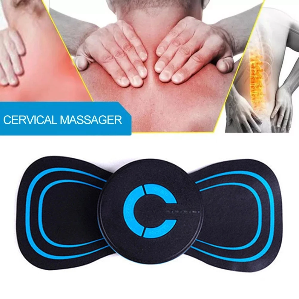 2Pc New EMS Mini Electric Massager Stimulator Pain Relief Neck Back Leg Health Care Relaxation Tool Cervical Portable Massage