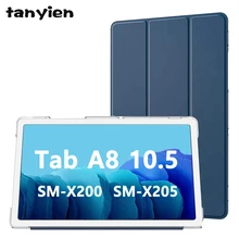 Funda Samsung Galaxy Tab A8 10.5 2021 SM-X200 SM-X205 Trifold Tablet Case PU Leather Flip Cover Stand Coque