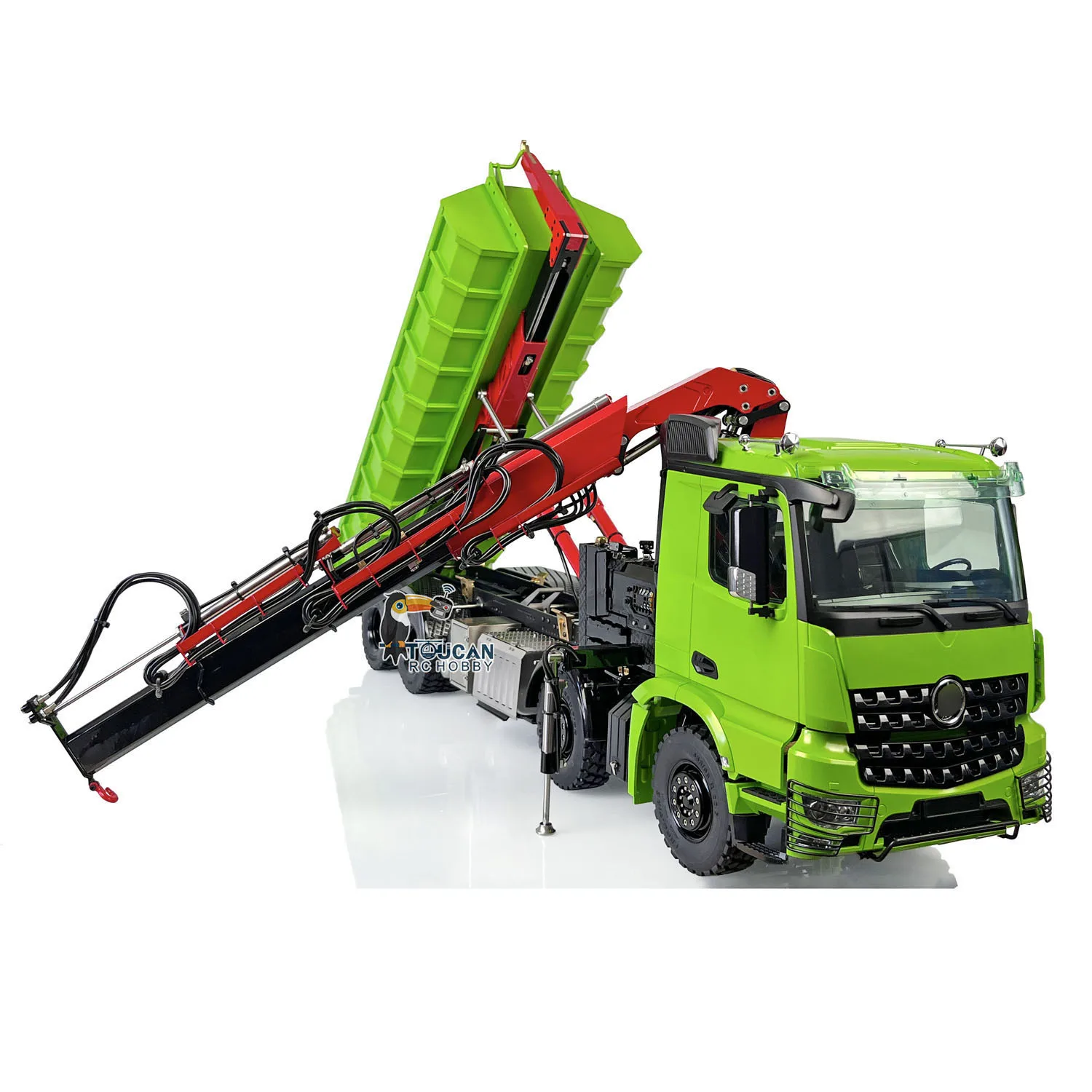 LESU 1/14 RC Metal Hydraulic Crane Truck 8X8 Tipper Dumper Remote Control Car Painted Assembled Model Light Sound Toy THZH1381 3