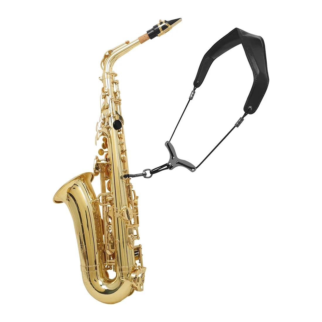 Premium Adjustable Leather Saxophone Neck Strap - Universal Fit for Soprano, Alto, and Tenor Saxophones