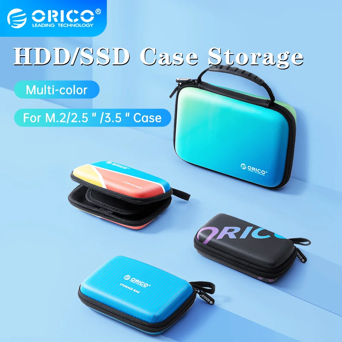 Orico 2.5 Bolsa 3.5 Bolsa Bag Bolsa de Proteção da Caixa do Disco Rígido para Hdd Externo M.2 Case Fone de Ouvido Disco u Grande Capacidade Bolsas de Armazenamento Coloridos