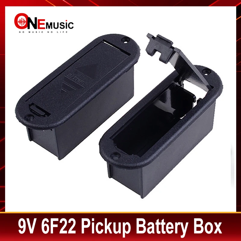 10Pcs 9V Battery Box 81.5MM*29.5MM Case for Active Guitar and Bass Pickup Platic Black Color