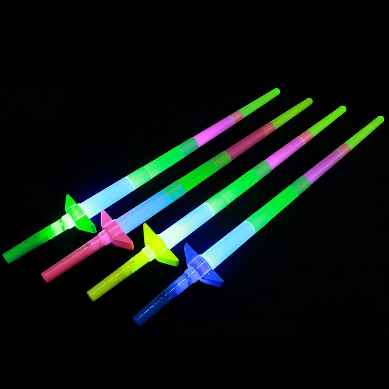 

12pcs LED Light Neon Sword with Flash Blink Steady Modes Replaceable Batteries for Parties Pretend Play Wedding Festival