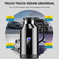 Bouilloire électrique de voiture 12V/24V 1200ML et 1500ML, affichage numérique, bouilloire électrique de voiture en acier inoxydable, tasse pour faire bouillir l'eau, pour les voyages 6