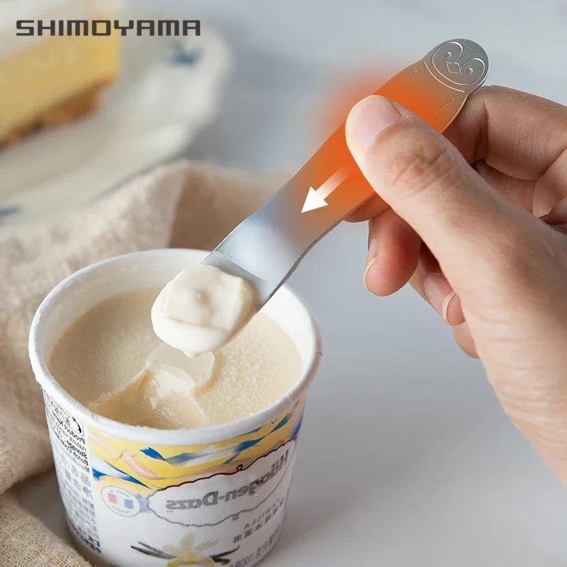 Self-melting Type Ice Cream Spoon Aluminum Creative Cute Small Dessert Scoop Silver Pudding Cake Spoons Tableware Cutlery Set ice cream spoon