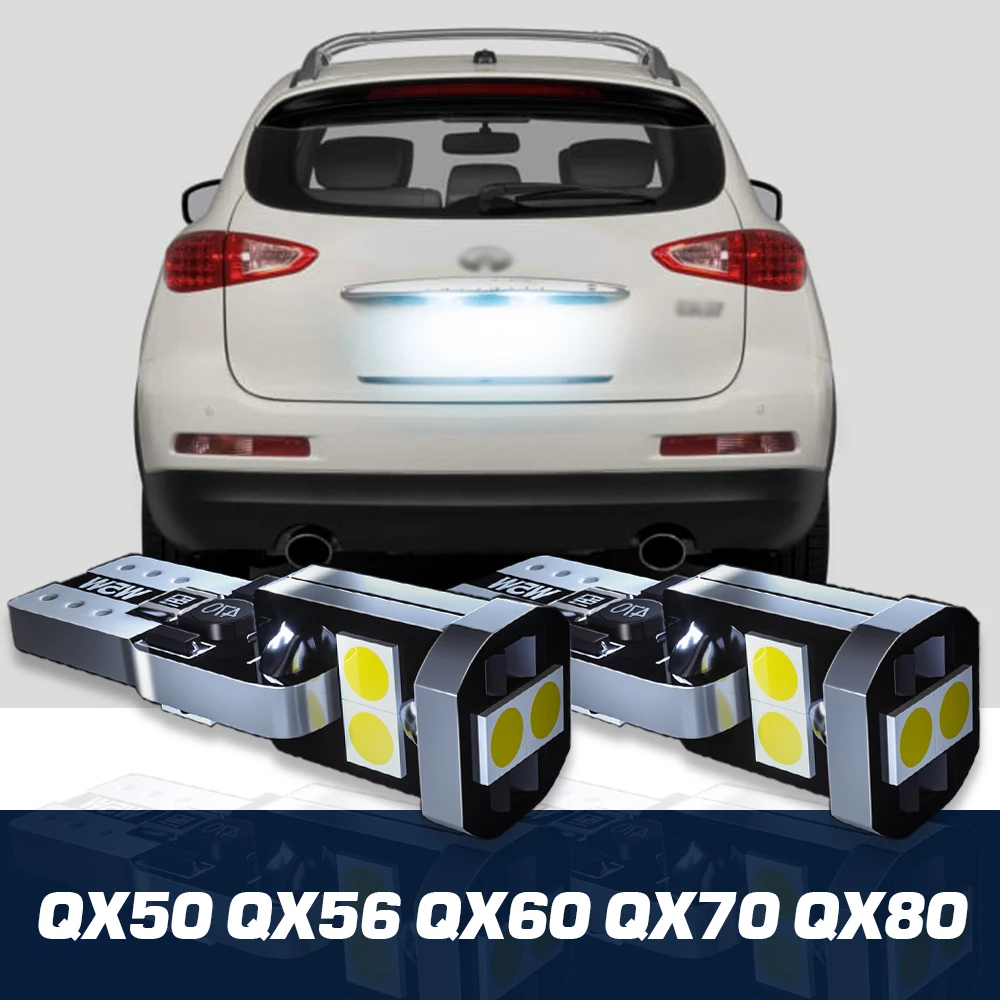 

2pcs LED License Plate Light Canbus Accessories For Infiniti QX50 QX56 QX60 QX70 QX80 2004-2019 2012 2013 2014 2015 2016 2017