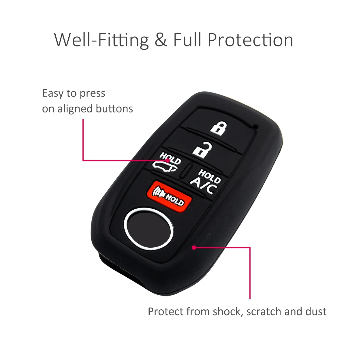 Silica Gel 5 Button Car Key Case Fob Chain Cover Toyota RAV4 Prime bZ4X Subaru Solterra 2025 key case key case cover car key shell remote control case cover