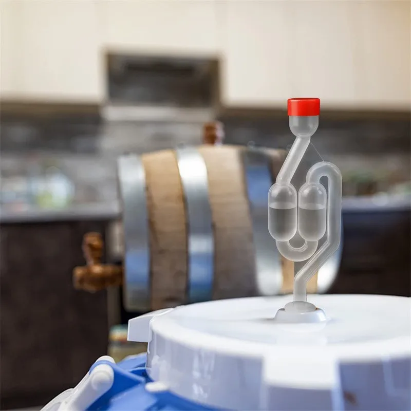 3pcs Brewing S-shaped Airlock Pp Plastic Check Valve Red Wine Beer Fermentation Valve Transparent Exhaust