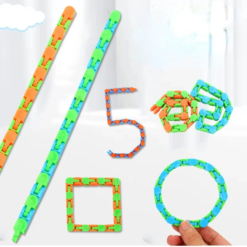 

1pc Wacky Tracks Snap and Click Fidget Toys Kids Autism Snake Puzzles Classic Sensory Toy