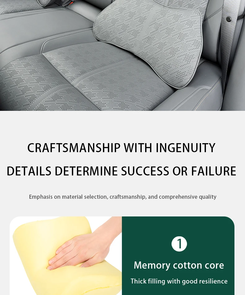 For ZEEKR 7X Leather neck pillow lumbar support Headrest cushion Fatigue relief