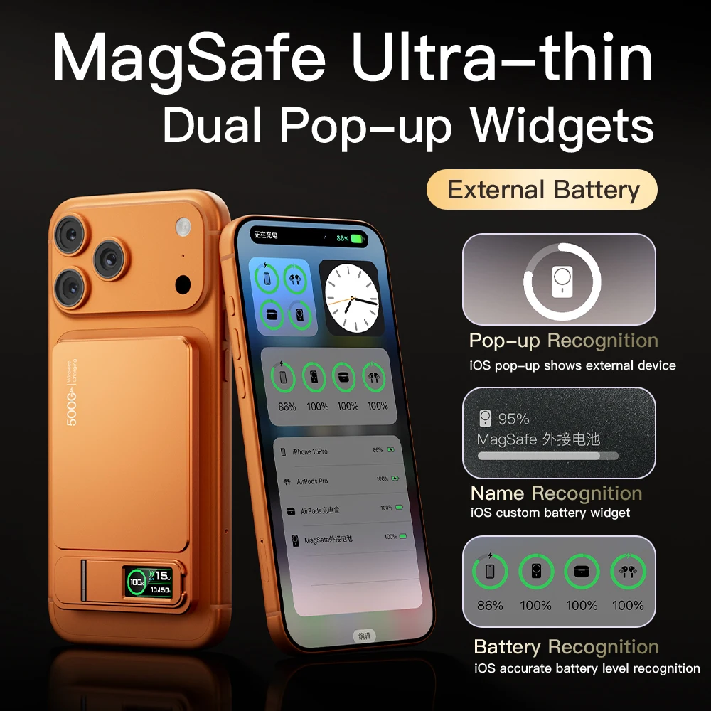 รูปสินค้า แบตเตอรี่พกพา 10000mAh ชาร์จเร็ว MagSafe สำหรับ iPhone & iWatch