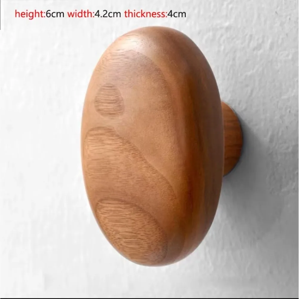 Pebble shaped Wall Mounted Coat Hook Natural Wood Key Hat Scarf Handbag Clothes Hanger Decorative Bathroom Rack Storage Hanger 3