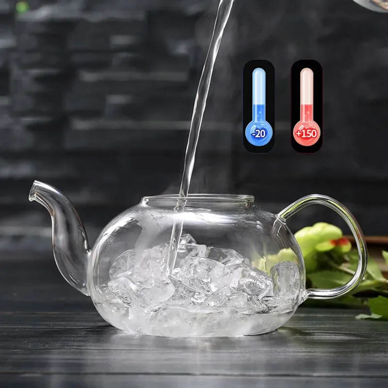 600/800ml Tea Set Heat Resistant Glass 1Teapot 6cups Teapot for Tea Cup Cups and Mugs Teeware Teware Gaiwan Sets Complete Tools