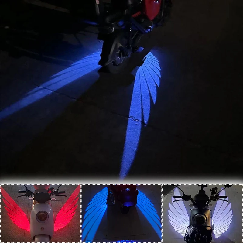 Motorcycle LED Lights Motorcycle Accessories 2Pcs Motorcycle Angel Wings LED Underbody Projection Light