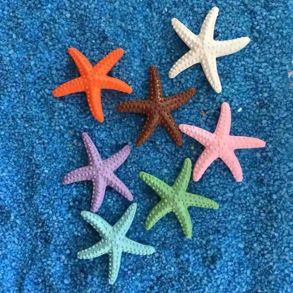 Ornament Decor Mini Artificial Starfish Colorful Resin Artificial Sea Star Starfish Desktop Anti-corrosion Aquariums Starfishes resin starfish ornaments
